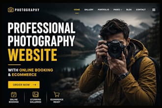 build wordpress photography website, photographer portfolio, and a photo studio