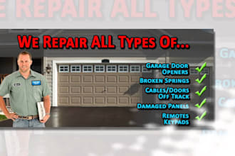 design garage door website garage door repair landing page