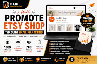 promote etsy shop, shopify store, etsy marketing  boost etsy sales
