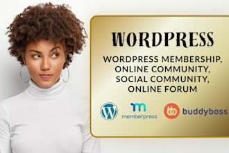 build lms, community wordpress website with buddyboss, buddyboss membership site