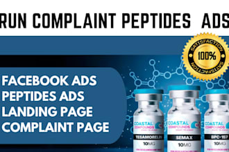 be your peptide marketing expert, fix or run peptide facebook ads, for sales