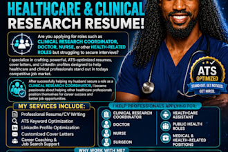 craft and modify your medical, clinical research specialist, doctor, nurse cv