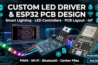 design custom led driver, pcb, smart lighting and esp32 controller