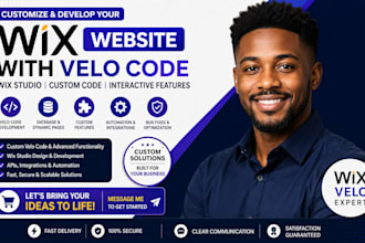 customize wix website with velo code, wix studio, custom coding, wix website fix