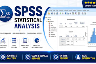 do spss statistical analysis, regression, hypothesis testing and reports