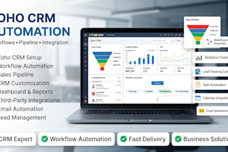 setup customize automate zoho CRM workflows sales pipeline and integration