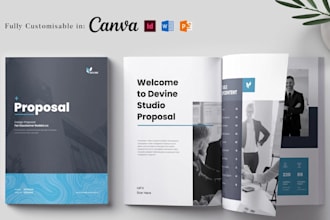 design project proposal template, case study booklet and business report