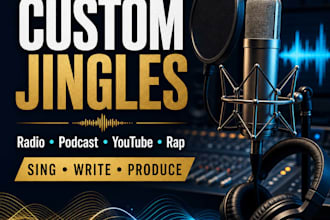 write sing, produce radio jingle, podcast intro outro, youtube intro, rap jingle
