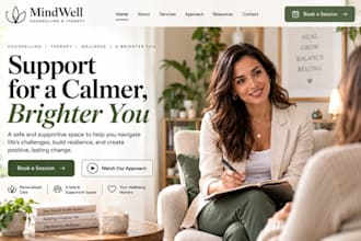 design squarespace wix counselling therapy website wellness psychology website