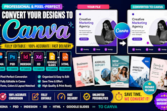 convert figma to canva, HTML PSD canva , indesign into xd and google slides