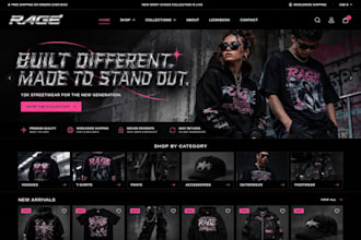 design a custom y2k shopify website for fashion and streetwear brands