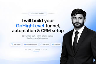 build gohighlevel funnel, automation and crm setup