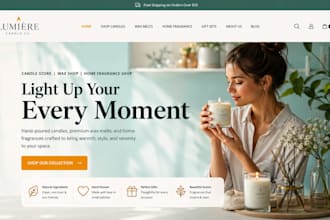 design wix candle store website wax shop website home fragrance shop website