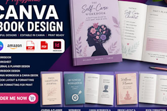 do canva ebook design, workbook worksheet, journal guide formatting