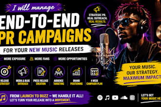 manage end to end PR campaigns for your new music releases