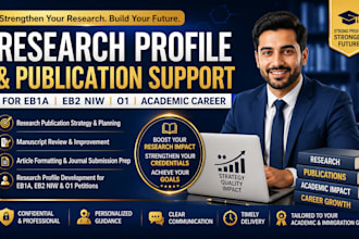 help publish research article and build eb1a eb2 niw research profile