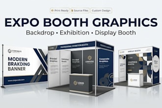 design expo backdrop banner, exhibition graphics and display booth