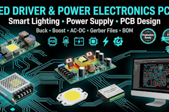 design led driver pcb, power electronics and smart lighting system
