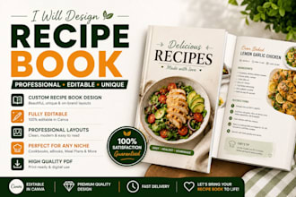 design recipe book cookbook recipe ebook cookbook design editable canva recipe