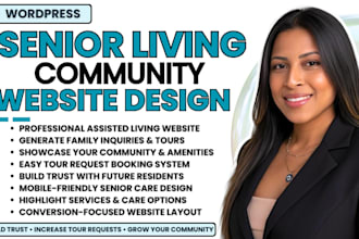 design a senior living website that generates family inquiries and tour bookings
