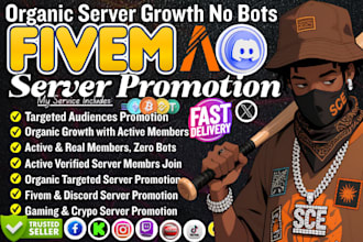 do fivem server promotion, minecraft, gta rp dayz, rust, gaming server promotion