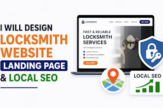 design locksmith website landing page and local SEO to increase leads