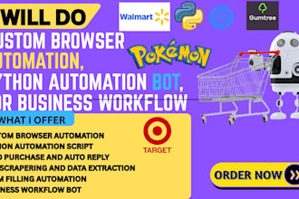 make web automation, browser automation, python automation for business workflow