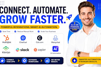 hubspot chatfuel calcom manychat klaviyo slack zapier integration ai automation