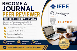 secure ieee springer or elsevier peer review invite to meet uscis eb1 o1 niw