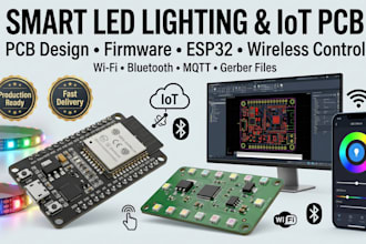 design smart led lighting, pcb, firmware and iot controller