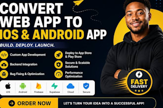 fix convert base44 replit web app ios andriod mobile app with push notifications