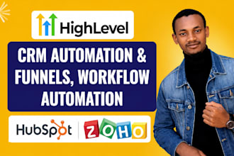 setup gohighlevel hubspot zoho crm ai automation sales funnels website ghl va