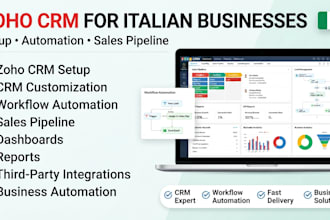 setup customize automate zoho CRM for italian small business and agencies