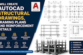 provide structural design, beam calculations, column plans and detailing