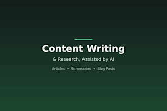 write research summaries, articles, and content assisted by ai