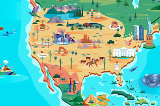 draw a custom road map illustration neighborhood vector map