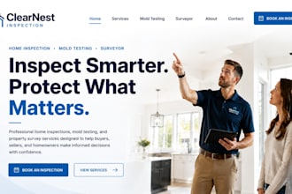 design wix home inspection website, mold testing website, surveyor website