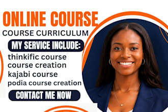 create elearning course content, curriculum for thinkific podia learnworld