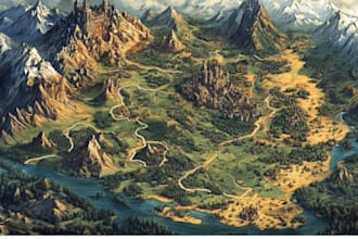 design fantasy map, city map and world map illustration and dnd, books and games