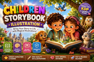 do children storybook illustration, 3d bible illustration for kids story and kdp