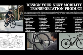 design transportation products, e bikes, scooters and travel accessories