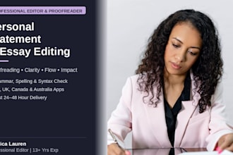 proofread and edit your personal statement or admission essay