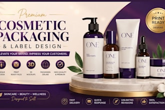 design premium cosmetic packaging and skincare label design