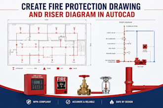 create fire protection drawing and riser diagram in autocad