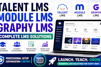 build lms elearning platform, talent lms, moodle lms and graphy lms website