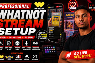 professionally setup your whanot stream for auctions and card breaks