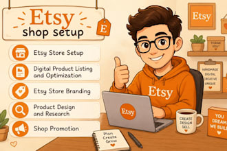 set up the etsy shop with etsy product SEO etsy list with etsy digital product