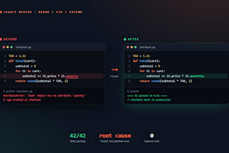fix, debug, or extend your existing python, PHP, or rust app