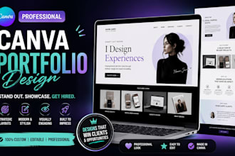 design a canva portfolio website with resume and cv