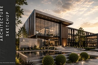 3d rendering architecture, photorealistic architectural rendering sketchup